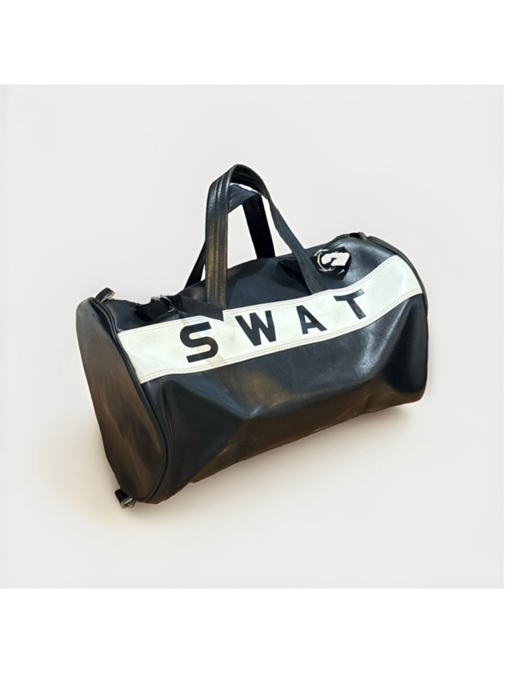 Vintage SWAT Police Duffel Bag Black White Law Enforcement Gear Bag